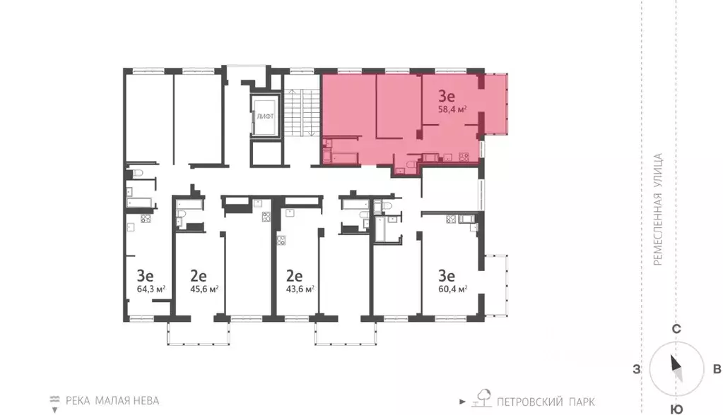 2-к кв. Санкт-Петербург Ремесленная ул., 15 (58.6 м) - Фото 1