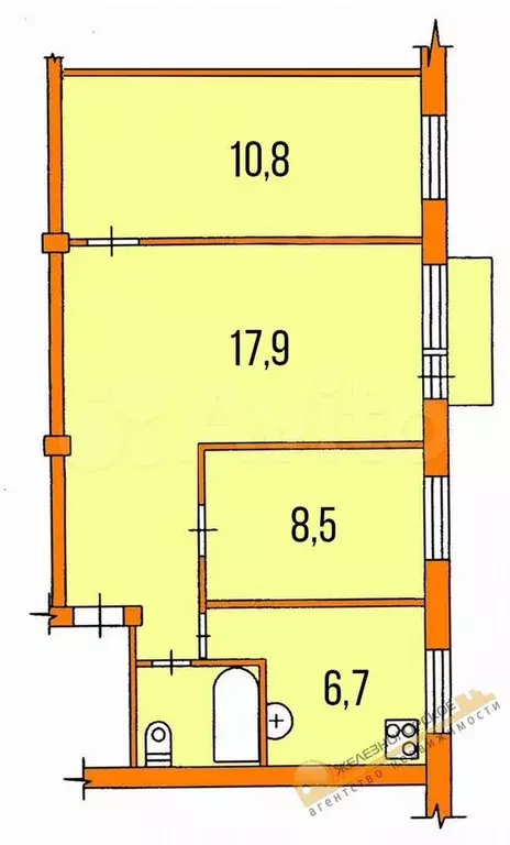 3-к. квартира, 53,4 м, 2/5 эт. - Фото 0