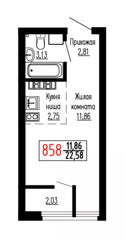 Продаётся квартира-студия, 22.5 м - Фото 0