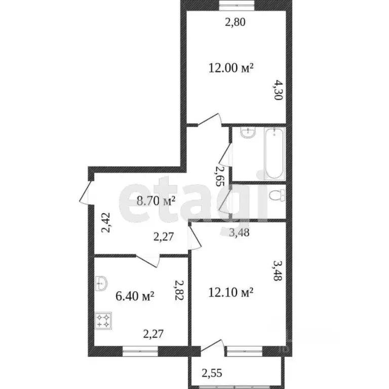 2-к кв. Ямало-Ненецкий АО, Новый Уренгой Лимбяяха мкр, Приозерный мкр, ... - Фото 2