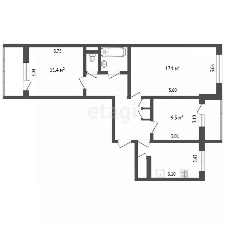 3-к кв. Ярославская область, Рыбинск просп. Мира, 11 (62.1 м) - Фото 2