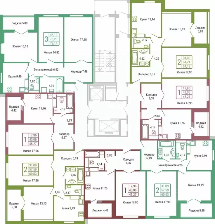 1-к кв. Калужская область, Обнинск ул. Табулевича, 1 (42.9 м) - Фото 2