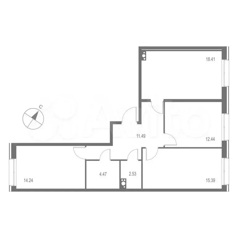 3-к. квартира, 79 м, 8/11 эт. - Фото 1