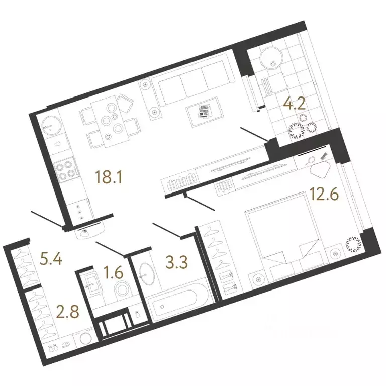 1-к кв. Санкт-Петербург ул. Бабушкина, 2 (43.8 м) - Фото 0