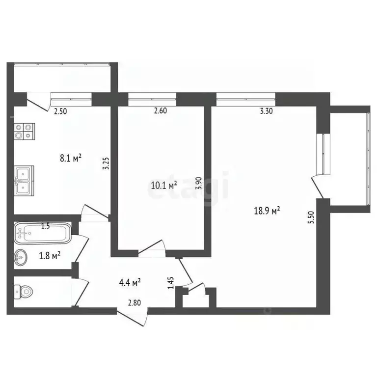 2-к кв. Краснодарский край, Геленджик городской округ, с. Дивноморское ... - Фото 1