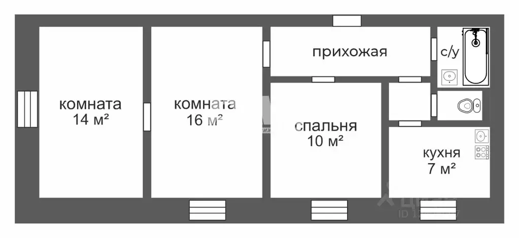 3-к кв. Челябинская область, Еманжелинск ул. Мира, 5 (60.0 м) - Фото 2