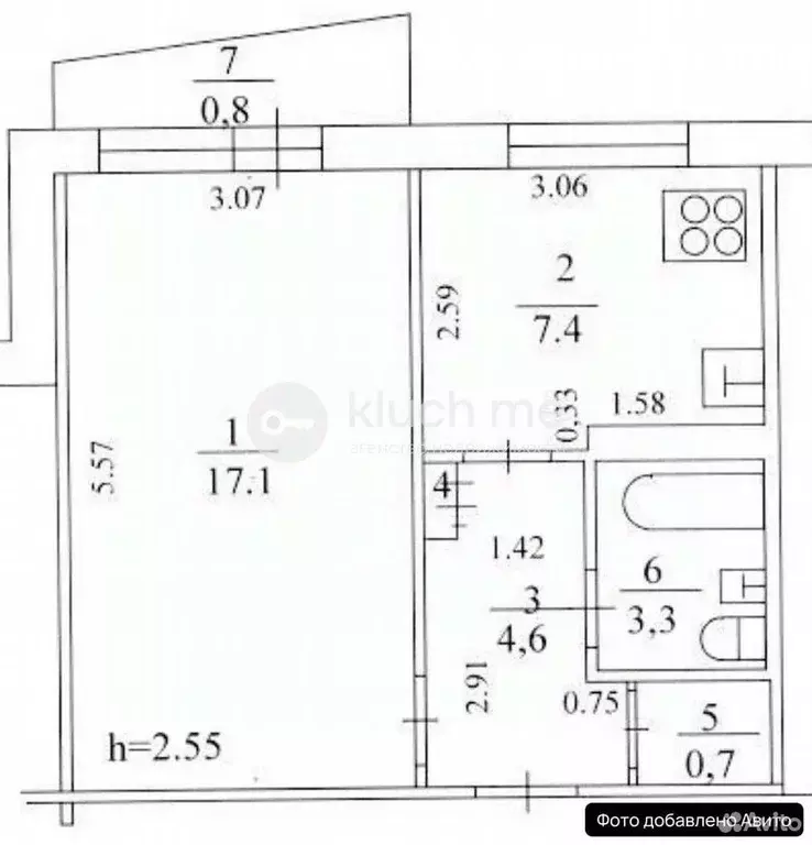 1-к кв. Татарстан, Казань ул. Маршала Чуйкова, 25а (34.0 м) - Фото 2