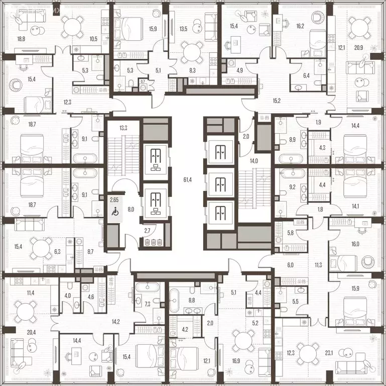 3-комнатная квартира: Москва, ЖК Хай Лайф (91.7 м) - Фото 2