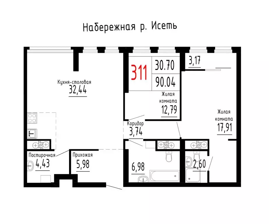 2-комнатная квартира: Екатеринбург, микрорайон Парковый, жилой ... - Фото 0