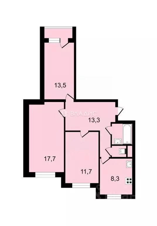 Квартира, 3 комнаты, 67 м - Фото 0