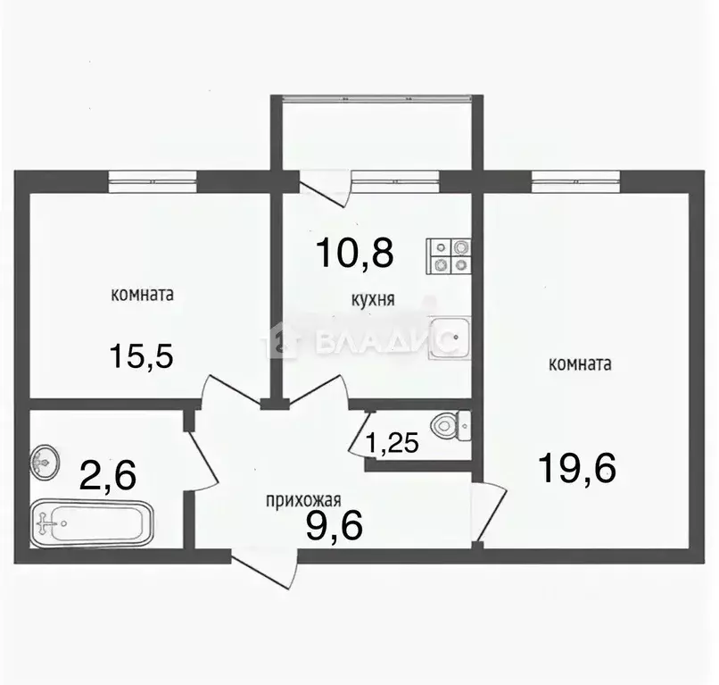 2-к кв. Воронежская область, Семилуки ул. Дзержинского, 26 (61.0 м) - Фото 2