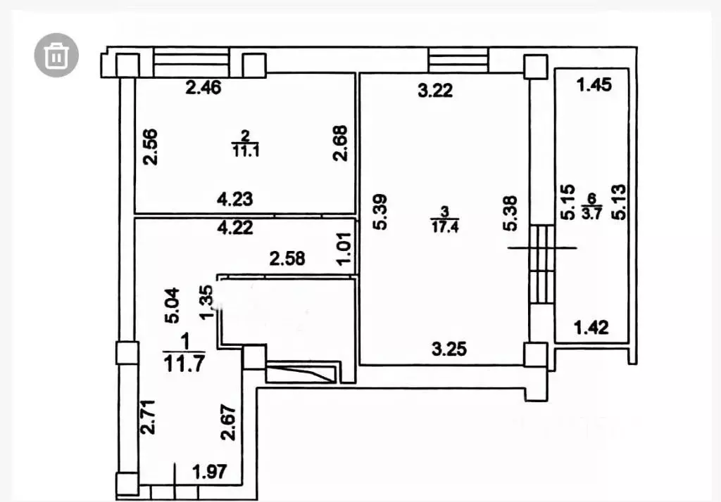 1-к кв. Татарстан, Набережные Челны просп. Яшьлек, 8А (44.2 м) - Фото 2
