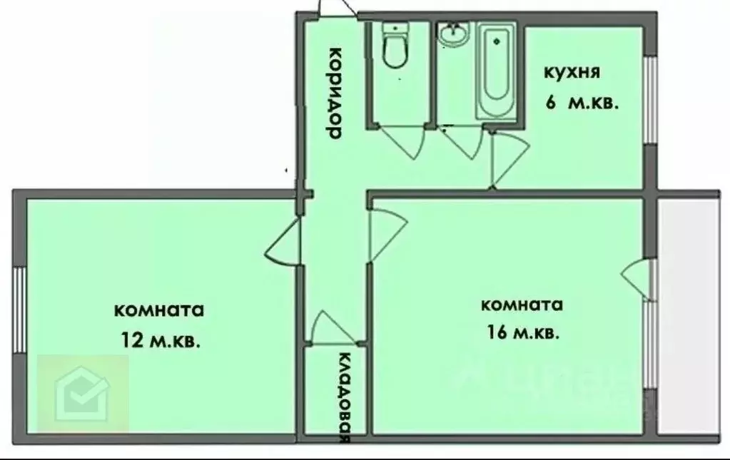 2-к кв. Севастополь ул. Хрусталева, 19А (43.8 м) - Фото 2