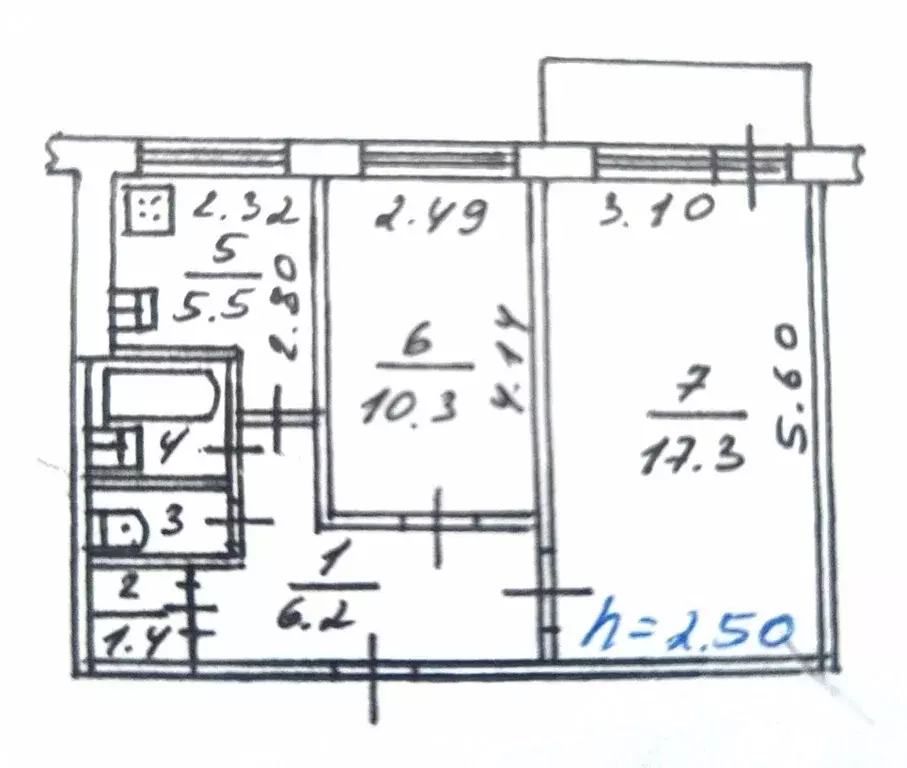 2-комнатная квартира: Хабаровск, микрорайон Красная Речка, Магаданская ... - Фото 2