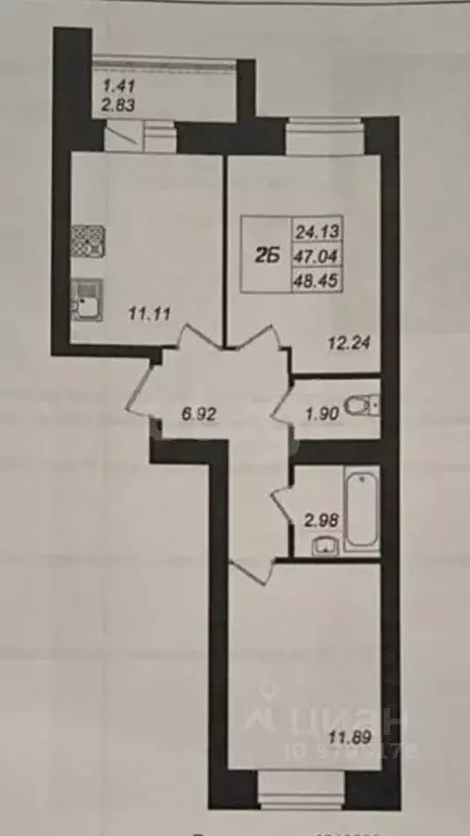 2-к кв. Татарстан, Зеленодольский район, Осиновское с/пос, с. Осиново ... - Фото 2