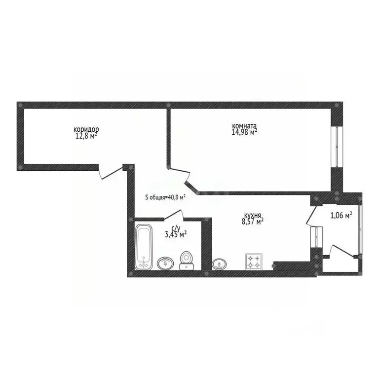 1-к кв. Башкортостан, Уфа Караидельская ул., 54/1 (42.0 м) - Фото 2