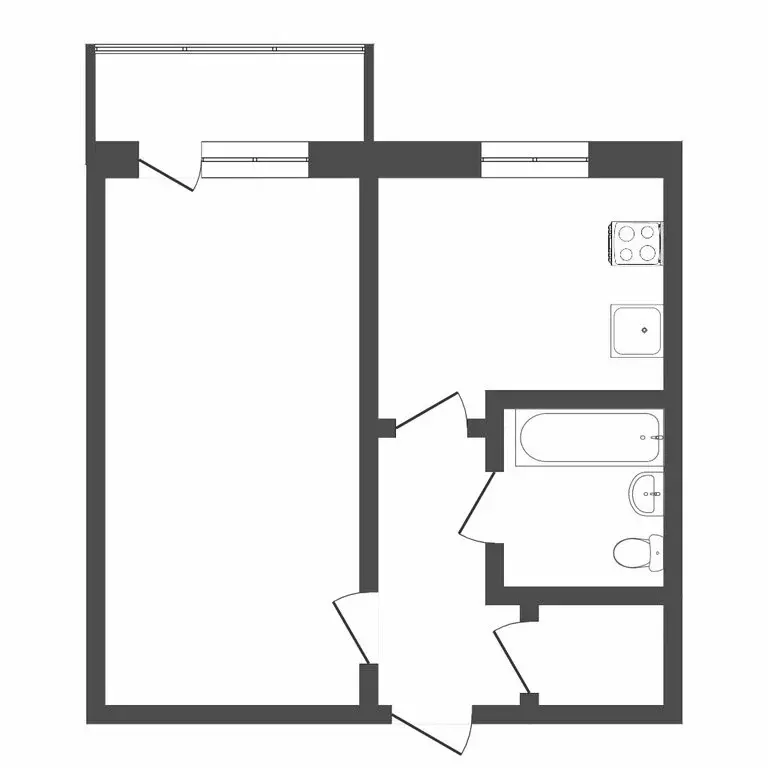 1-комнатная квартира: Тюмень, улица Гастелло, 65 (30 м) - Фото 0