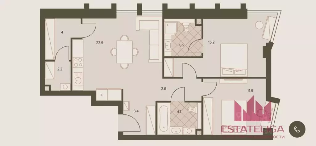 2-к кв. Москва Севастопольский просп., 22А (70.0 м) - Фото 1