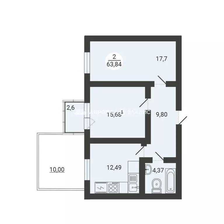 2-комнатная квартира: Магнитогорск, улица Зелёный Лог, 71/1 (63.84 м) - Фото 0
