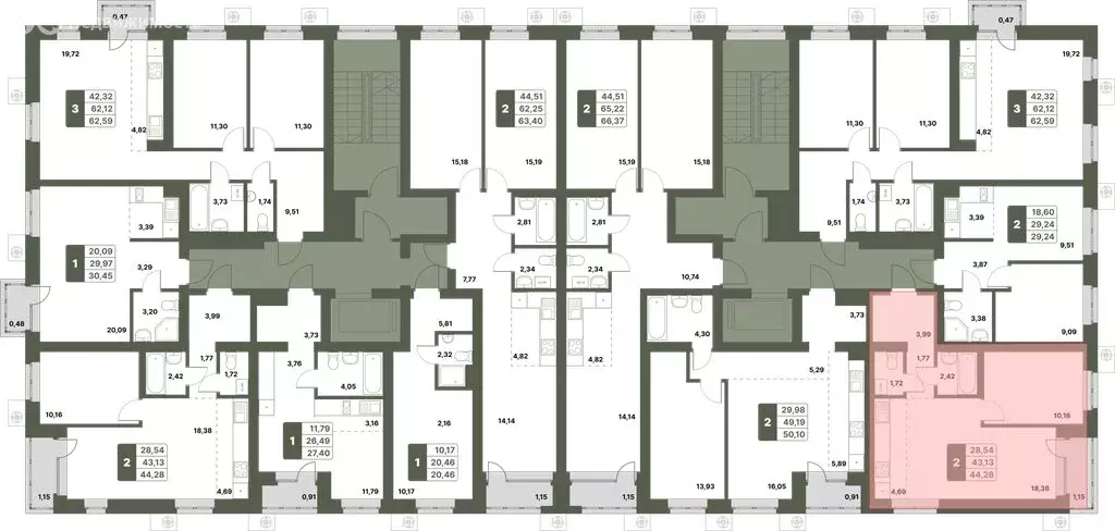 2-комнатная квартира: Уфимский район, село Миловка (44.28 м) - Фото 1