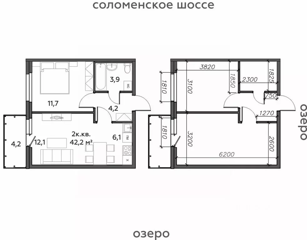2-к кв. Карелия, Петрозаводск Район Северная промзона, Вороний Наволок ... - Фото 0