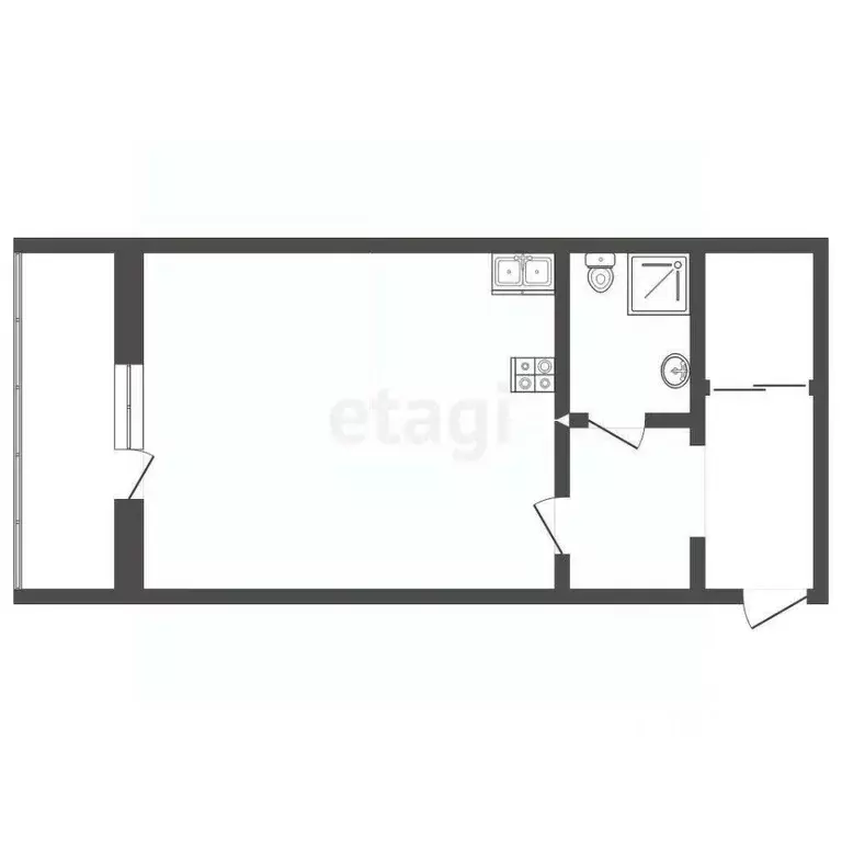 Студия Ханты-Мансийский АО, Сургут ул. Семена Билецкого, 1 (28.0 м) - Фото 2