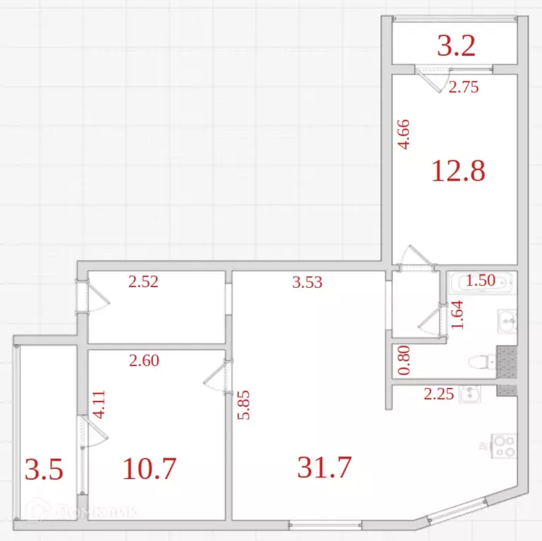 Продаётся 3-к квартира, 62 м - Фото 1