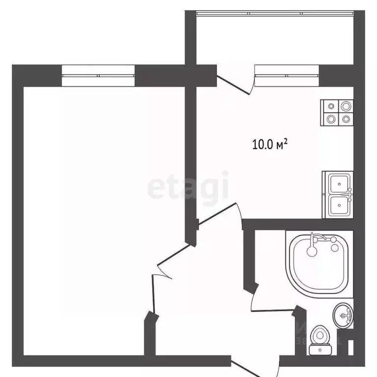 1-к кв. Ростовская область, Аксай Садовая ул., 31 (41.0 м) - Фото 2