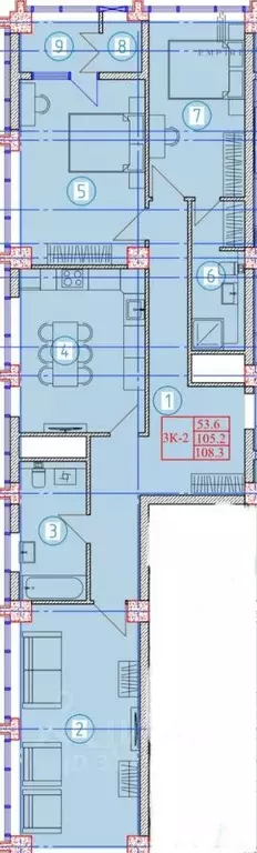 3-к кв. Чеченская республика, Грозный ул. Коперника, 2Б (104.5 м) - Фото 0