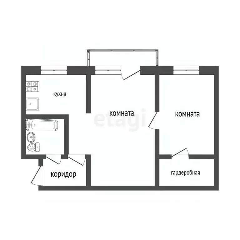 2-к кв. Воронежская область, Воронеж ул. Комиссаржевской, 18 (43.6 м) - Фото 2