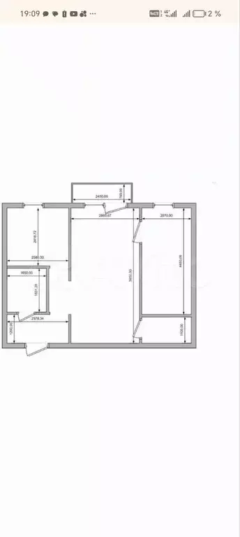 2-к. квартира, 42 м, 3/4 эт. - Фото 0
