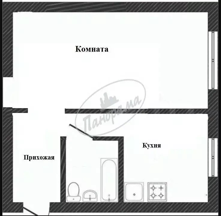 1-к кв. Калужская область, Калуга ул. Гурьянова, 51 (31.0 м) - Фото 2