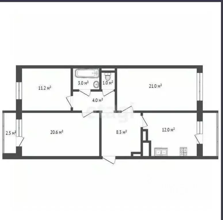 3-к кв. Костромская область, Кострома Линейная ул., 20 (79.4 м) - Фото 0
