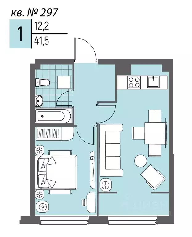 1-к кв. Нижегородская область, Нижний Новгород Спортивный мкр, ... - Фото 1