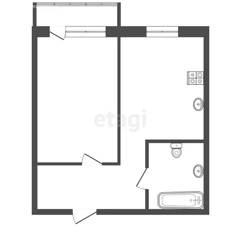 1-комнатная квартира: Иркутск, переулок имени Академика Алексея ... - Фото 1