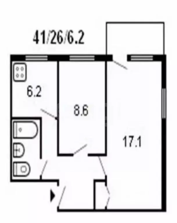 2-к кв. Удмуртия, Ижевск Воткинское ш., 78 (41.3 м) - Фото 2