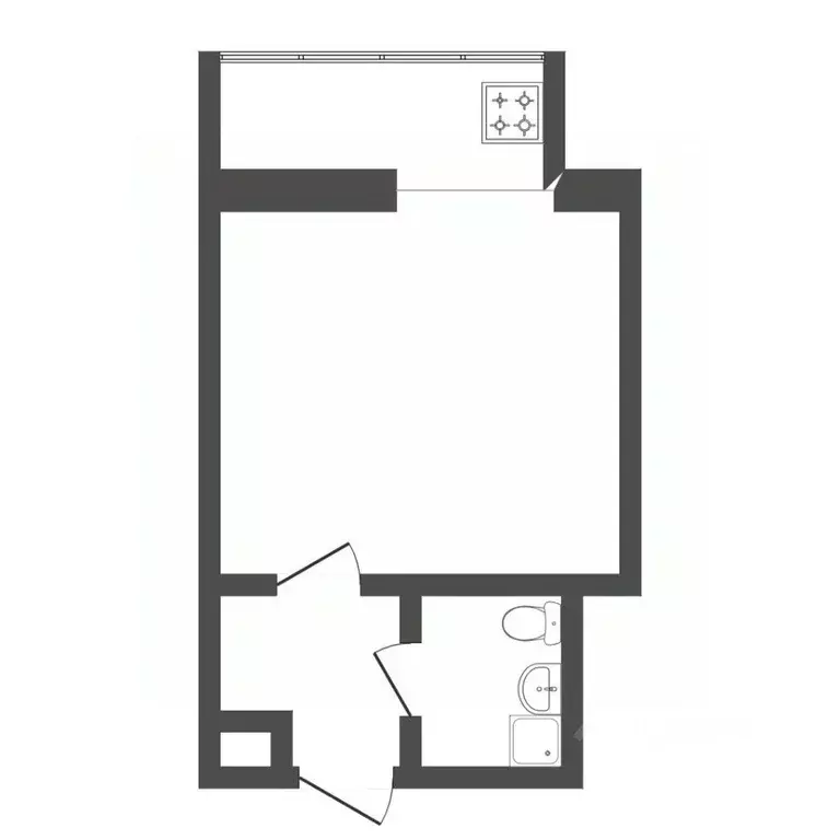 Студия Тюменская область, Тюмень Харьковская ул., 83 (17.2 м) - Фото 2