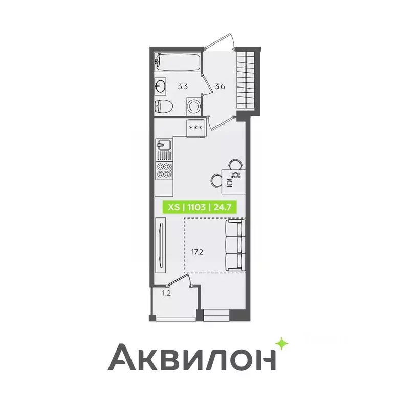 Студия Санкт-Петербург Планерная ул., 87к1 (24.7 м) - Фото 0