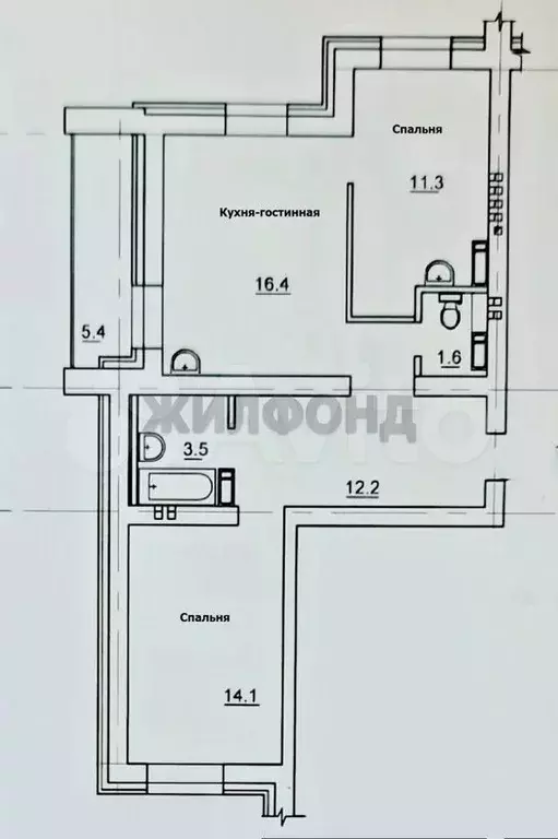 2-к. квартира, 59,8 м, 10/16 эт. - Фото 0