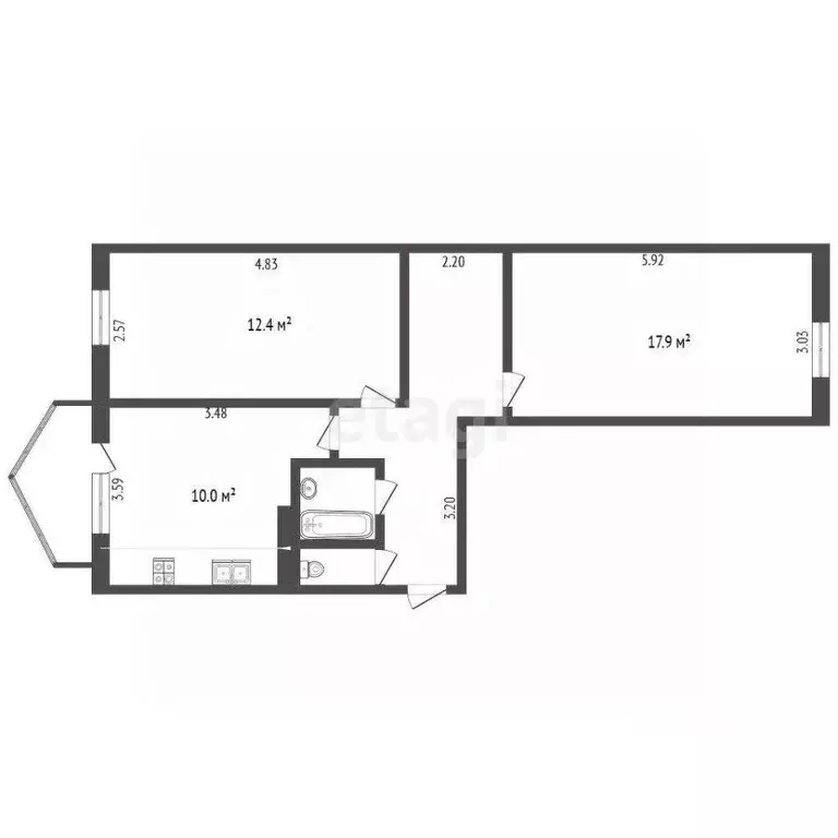 2-к кв. Белгородская область, Белгородский район, Дубовское с/пос, ... - Фото 1