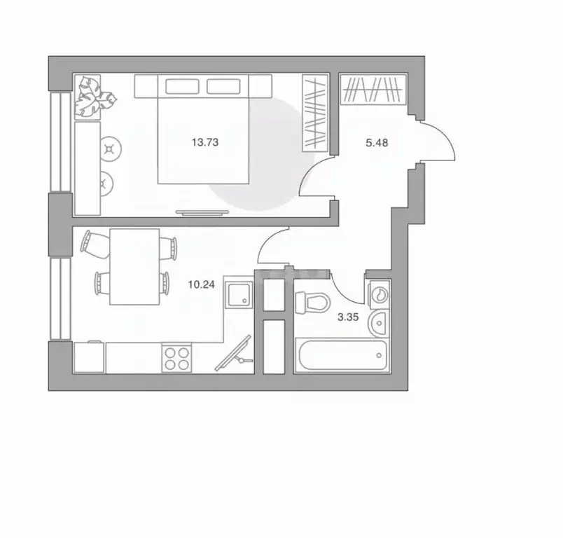 1-к кв. Московская область, Красногорск ул. Александровская, 4 (32.0 ... - Фото 2
