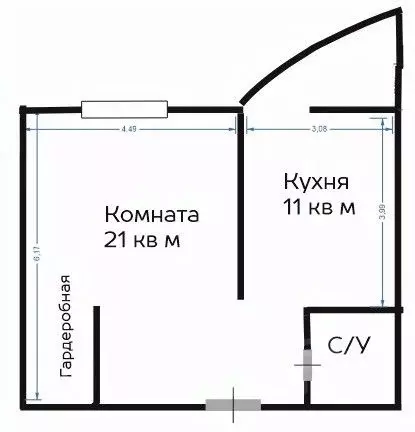 1-к кв. Московская область, Дзержинский Угрешская ул., 22 (44.5 м) - Фото 1