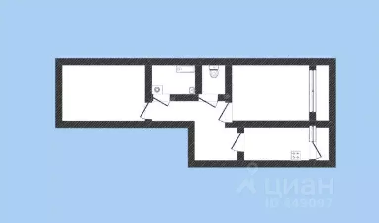 2-к кв. Смоленская область, Смоленск ул. Крупской, 54Б (60.0 м) - Фото 1