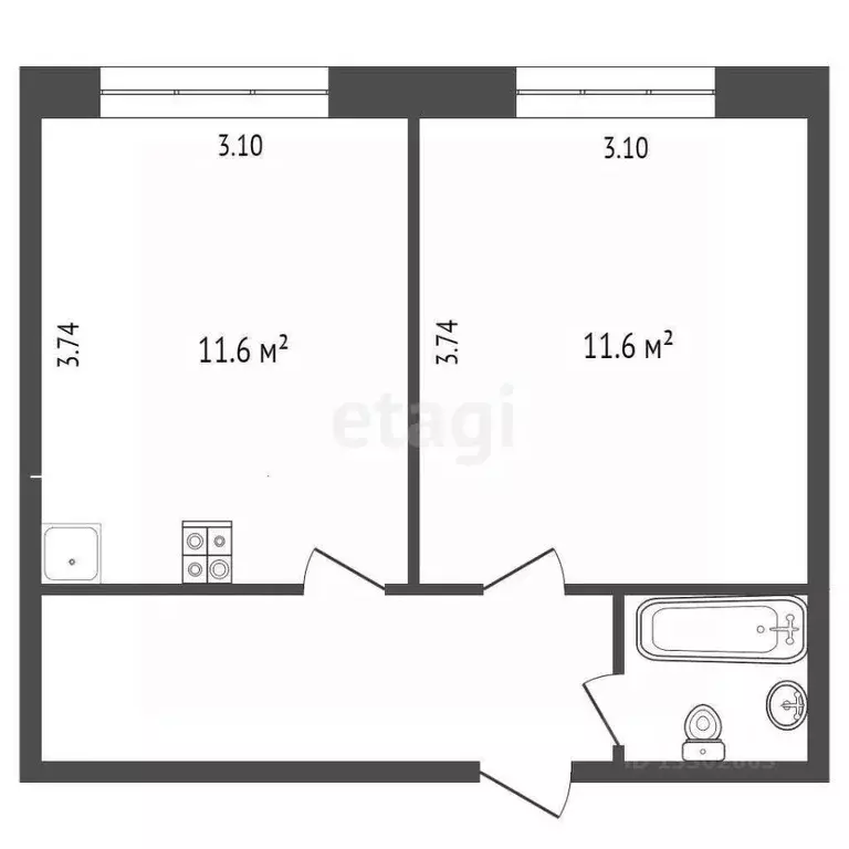 1-к кв. Ханты-Мансийский АО, Сургут ул. Бажова, 29 (30.2 м) - Фото 1