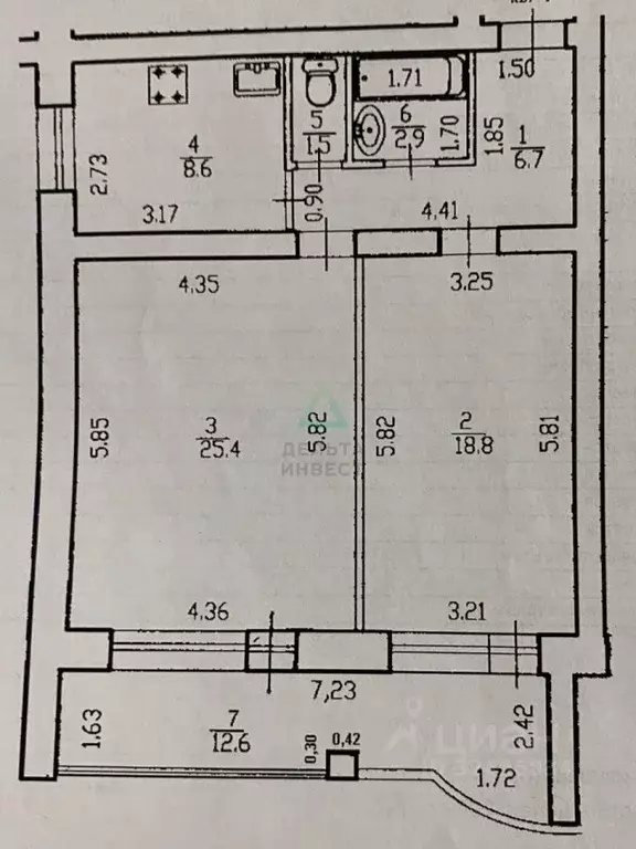 2-к кв. Башкортостан, Уфа Владивостокская ул., 12 (63.9 м) - Фото 1