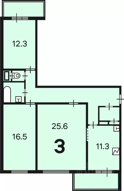 3-к кв. Москва ул. Коминтерна, 12 (86.8 м) - Фото 0