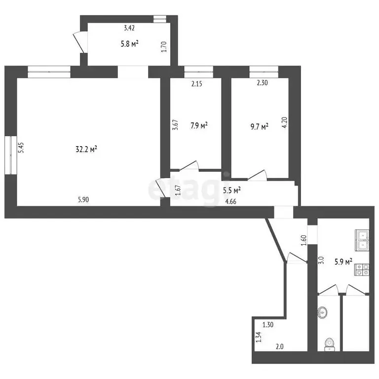 3-комнатная квартира: Кисловодск, улица Крутая Дорога, 25 (72.1 м) - Фото 0