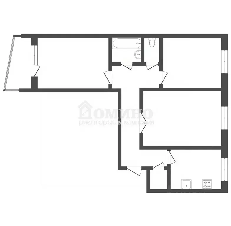 3-к кв. Тюменская область, Тюмень ул. Красных Зорь, 2 (67.0 м) - Фото 2