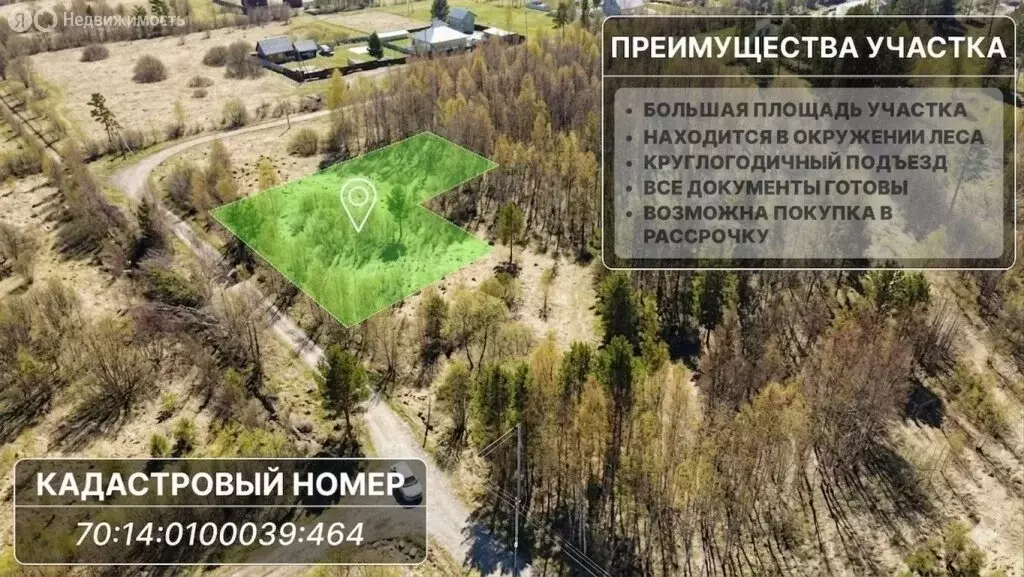 Участок в Томский район, село Тахтамышево, Яблочная улица, 1А (18 м) - Фото 1