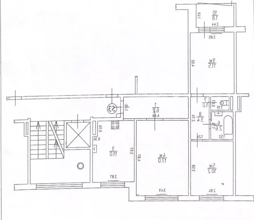 3-к кв. Калининградская область, Калининград Октябрьская ул., 15 (63.0 ... - Фото 2